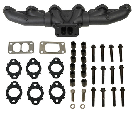 EXHAUST MANIFOLD KIT STOCK/T3 DODGE 24-VALVE 5.9L CUMMINS 1998.5-2002