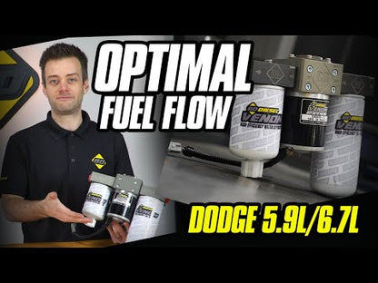 VENOM FUEL LIFT PUMP C/W FILTER & SEPARATOR DODGE 5.9L CUMMINS 2003-2004.5