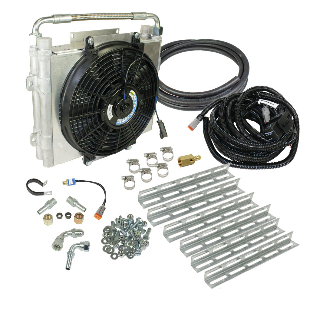 Xtrude Double Stacked Transmission Cooler with Fan - Complete Kit 5/8i